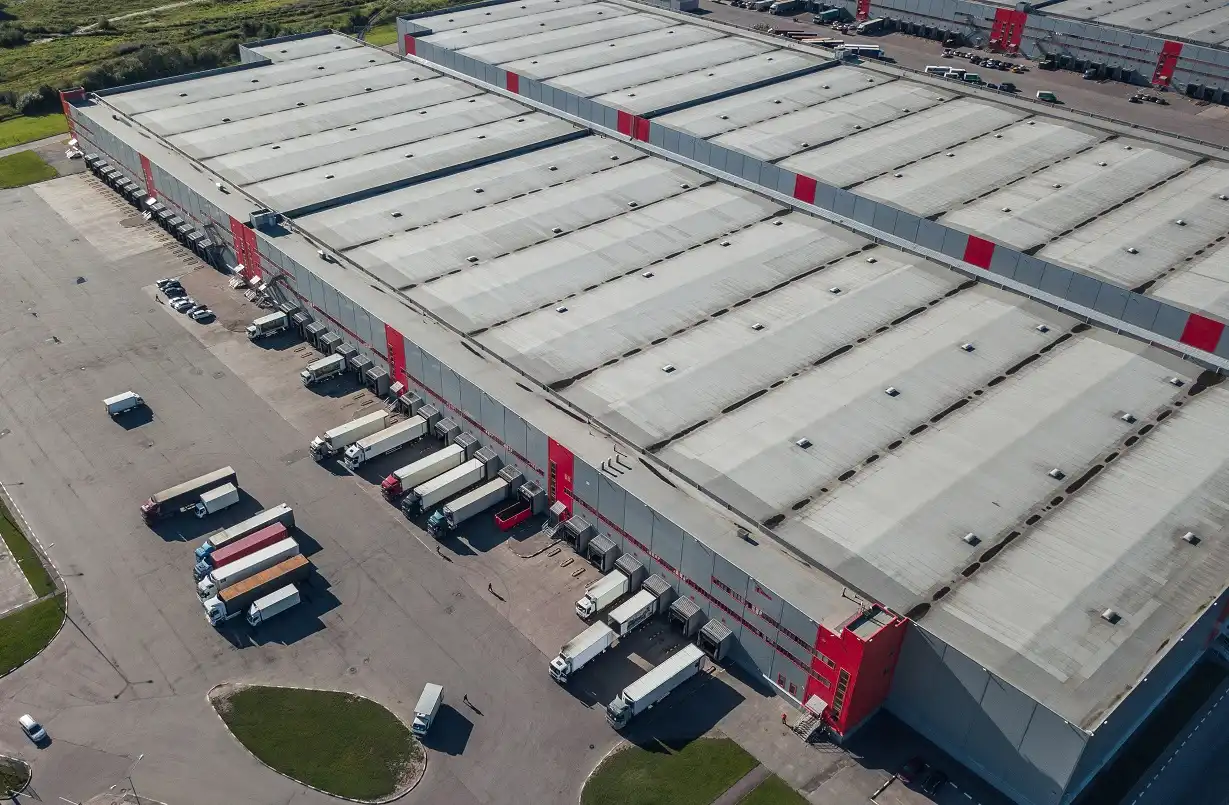 A large distribution center as seen from the air